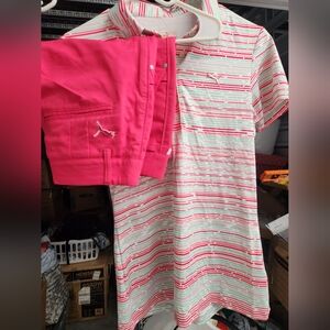 PUMA Women's Pink Golf Top/Bottom Set Size S/4
